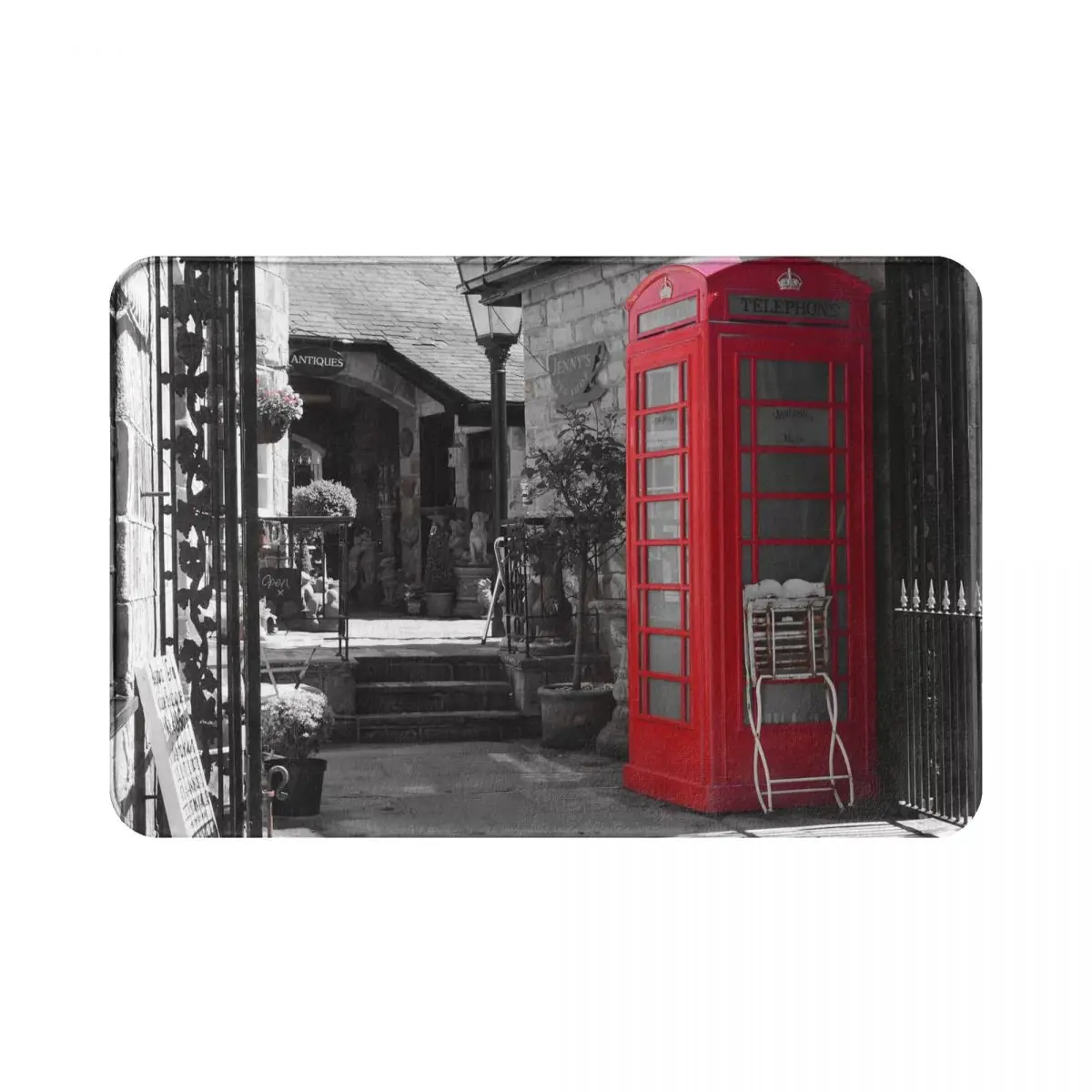 Винтажный Лондонский телефонный аппарат, Коврик для спальни, Полиэстеровый Коврик для кухни, балкона, противоскользящий коврик для пола, коврик для ванной Изображение 1