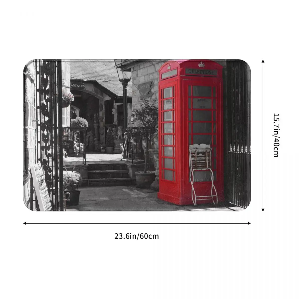 Винтажный Лондонский телефонный аппарат, Коврик для спальни, Полиэстеровый Коврик для кухни, балкона, противоскользящий коврик для пола, коврик для ванной Изображение 2