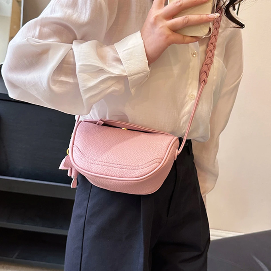 Модные маленькие кожаные сумки-слинги через плечо, женская дизайнерская сумка 2023 года, роскошная брендовая сумка подмышками, женская сумка-мессенджер Изображение 3