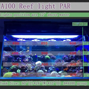 100 Вт Аквариумный светодиодный рифовый светильник, затемняемый морской светодиод полного спектра для аквариумов с коралловыми рыбками в морской воде Изображение 3