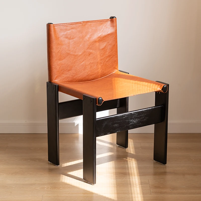 Антикварный обеденный стул из массива дерева, стул монаха из масляно-восковой кожи, Чайный стул, Кресло с тихим ветром, Мебель бесплатно Изображение 2