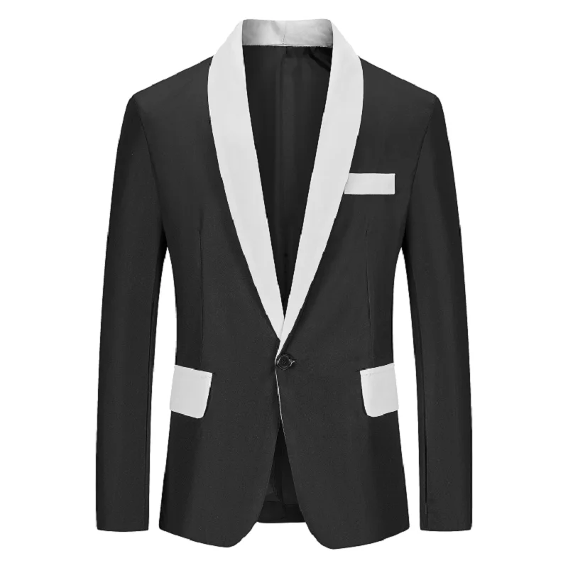 Новый мужской модный неглаженый костюм для отдыха европейского размера, молодежный приталенный мужской пиджак в тон Изображение 0