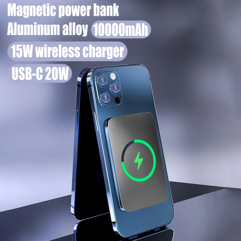 10,5 мм Беспроводное Зарядное Устройство Power Bank Магнитный 10000 мАч Мини Powerbank TYPE C PD20W Быстрое Зарядное Устройство Для iPhone 14 13 12 серии Magsafe Изображение 2