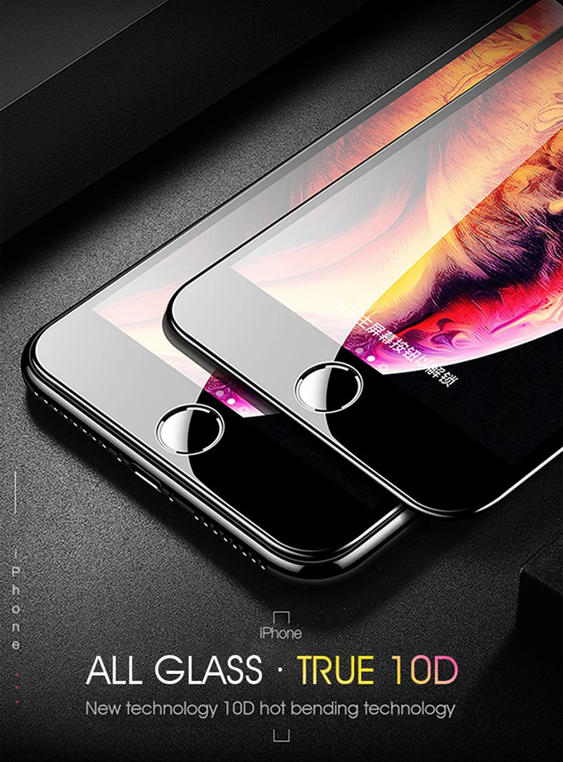 50шт 10D Закаленное Стекло С Полным Клеевым Покрытием Изогнутая Защитная Пленка Для Экрана Для iPhone 14 Pro Max 13 Mini 12 11 XS XR X 8 7 6 Plus SE Изображение 4