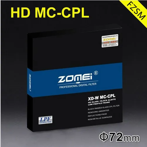 Zomei 72mm HD CPL Поляризационный Фильтр Slim Pro HD 18-Слойный MC Круговой Поляризационный Фильтр для Объектива Canon Nikon Sony Pentax Leica Изображение 0