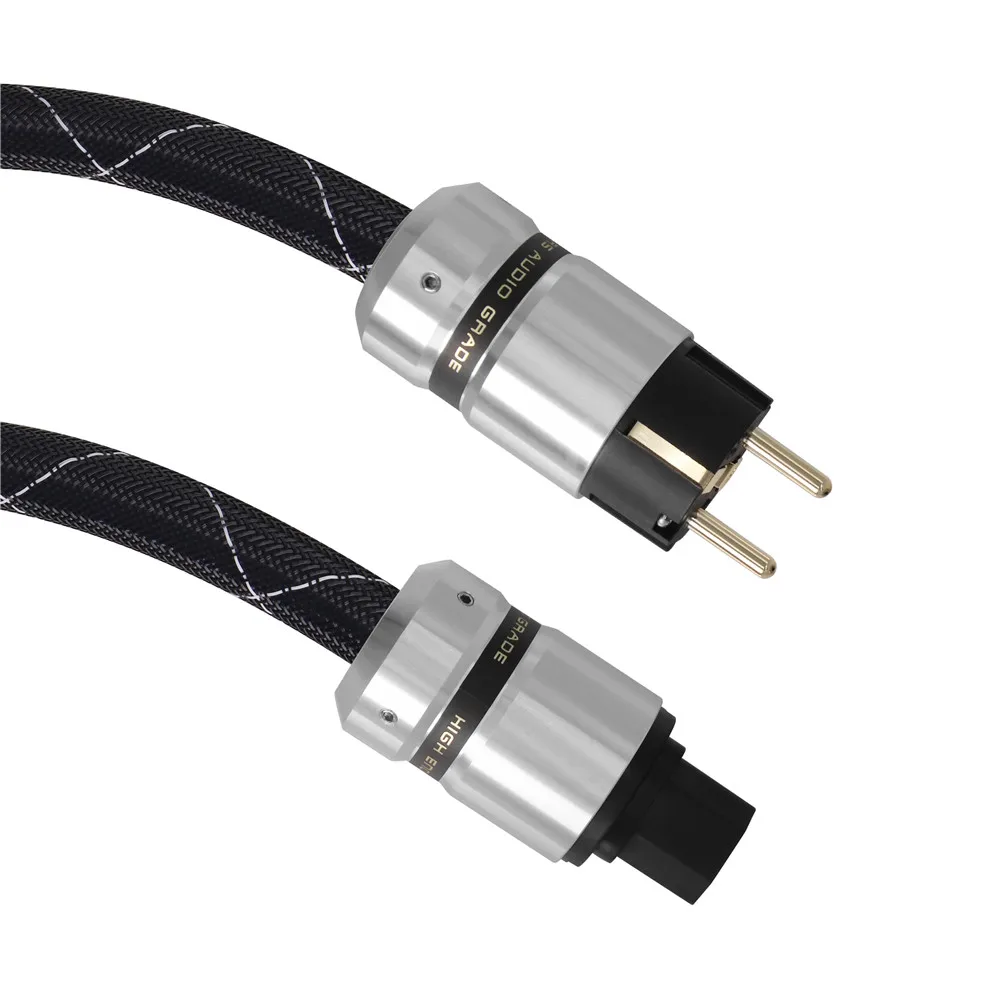 Высококачественная позолоченная вилка питания Schuko, разъем IEC для сетевого кабеля DIY Изображение 2