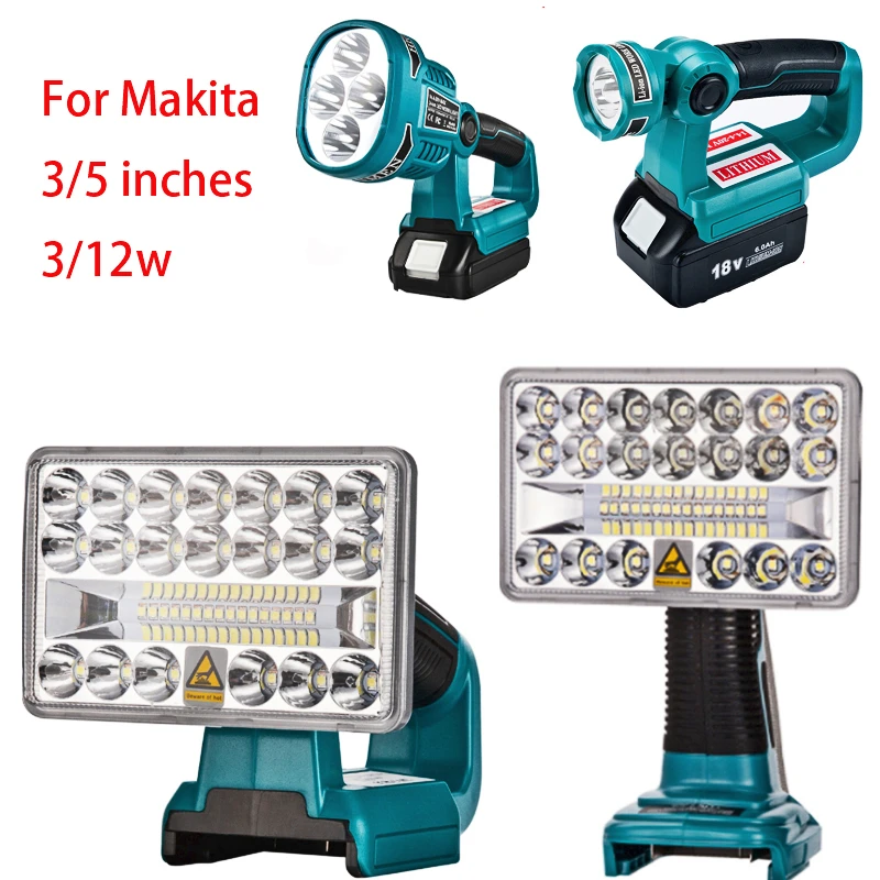 Для светодиодной лампы Makita 18 В, Беспроводного светодиодного фонаря, рабочего фонаря, фонарика без батареи, USB, прожектора наружного аварийного освещения. Изображение 1