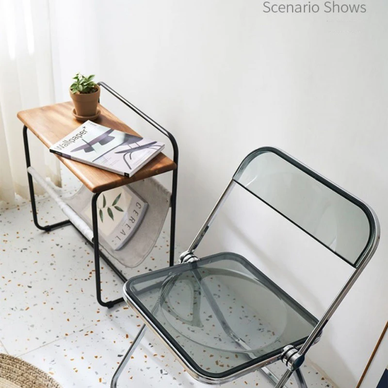 Прозрачный складной стул Accent, модный обеденный стул Crystal, легкая роскошная спинка стула, кресло для фотосъемки вживую, мебель для макияжа Изображение 2