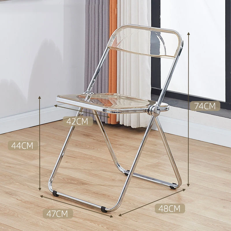 Прозрачный складной стул Accent, модный обеденный стул Crystal, легкая роскошная спинка стула, кресло для фотосъемки вживую, мебель для макияжа Изображение 5