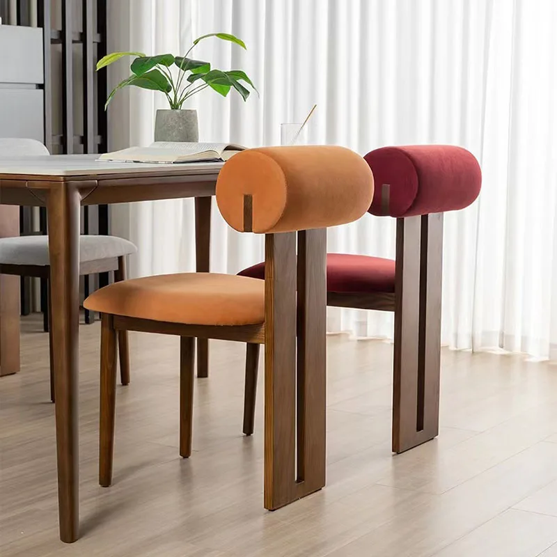 Детский дизайн, стулья для столовой в гостиной, Скандинавское дерево, обеденный стул для спальни, роскошный Шезлонг, мебель для дома ZY50CY Изображение 1