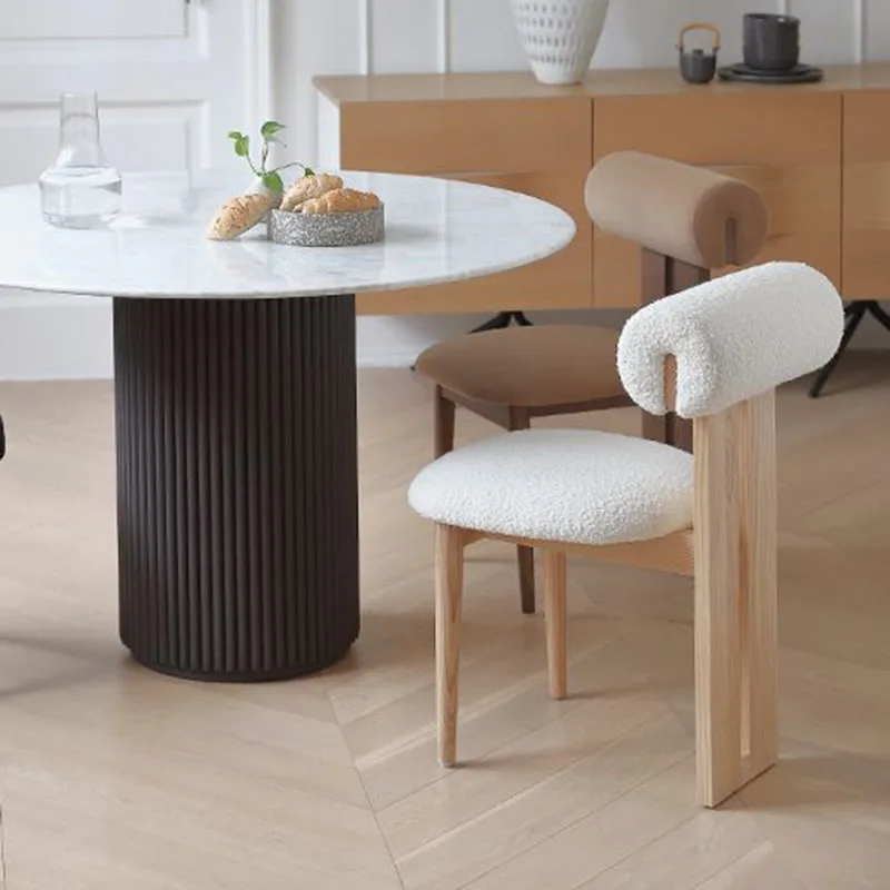 Детский дизайн, стулья для столовой в гостиной, Скандинавское дерево, обеденный стул для спальни, роскошный Шезлонг, мебель для дома ZY50CY Изображение 3