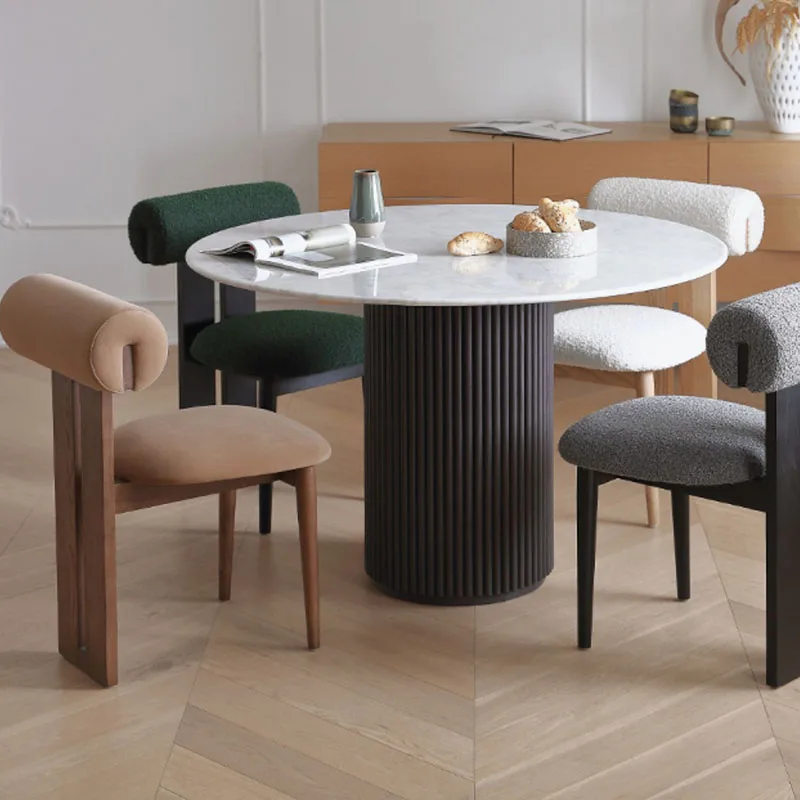 Детский дизайн, стулья для столовой в гостиной, Скандинавское дерево, обеденный стул для спальни, роскошный Шезлонг, мебель для дома ZY50CY Изображение 4