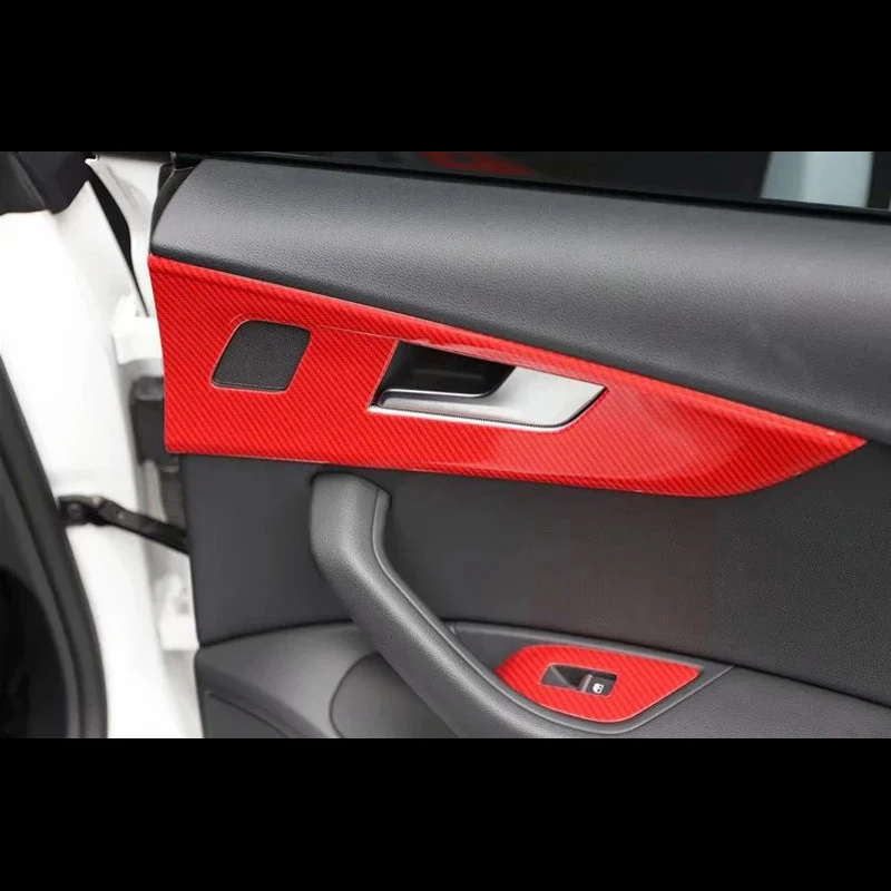 Для Audi A5 2017-2019 Левосторонний руль 4ШТ ABS Боковая дверь автомобиля Внутренняя ручка Чаша Защитная крышка Отделка Молдинги Стайлинг автомобиля Изображение 4