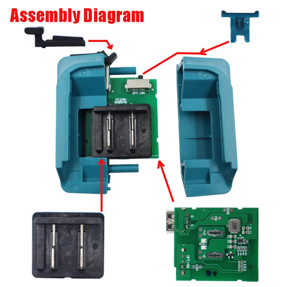 5V/2.1A DIY Литиевая Батарея USB Адаптер Преобразователь Питания Сборочные Детали для BL1021 BL1041 BL1016 Изображение 1
