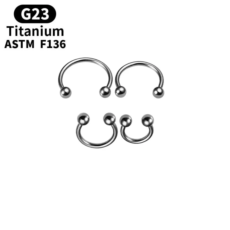 16G 16G ASTM F136 G23 Титановое Кольцо Для Перегородки Носа В Виде Подковы Пирсинг Носа Circuall Штанга Козелок Спиральная Серьга Украшения Для Тела Изображение 0