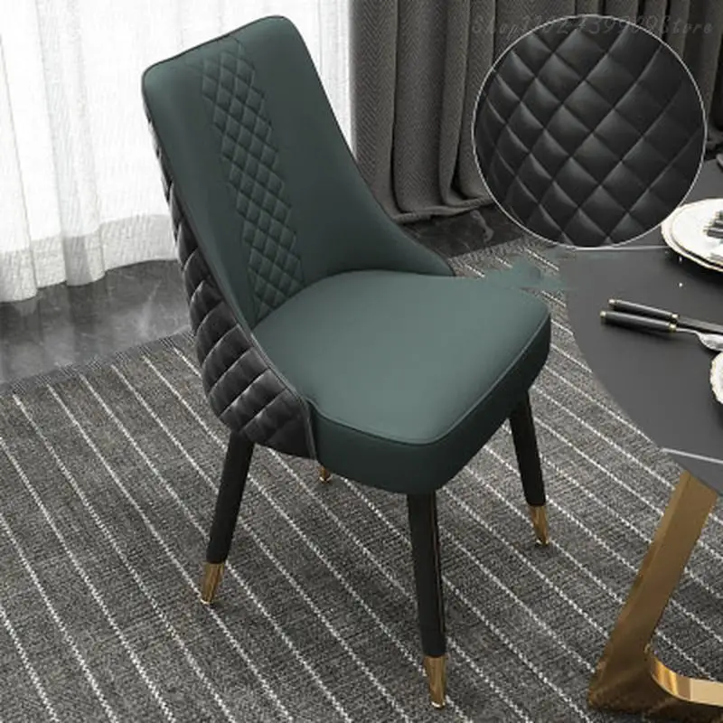 Стулья для столовой Nordic lounge передвижной бытовой гостиничный стул из массива дерева, ресторан для отдыха, простая кожаная библиотечная мебель Изображение 3