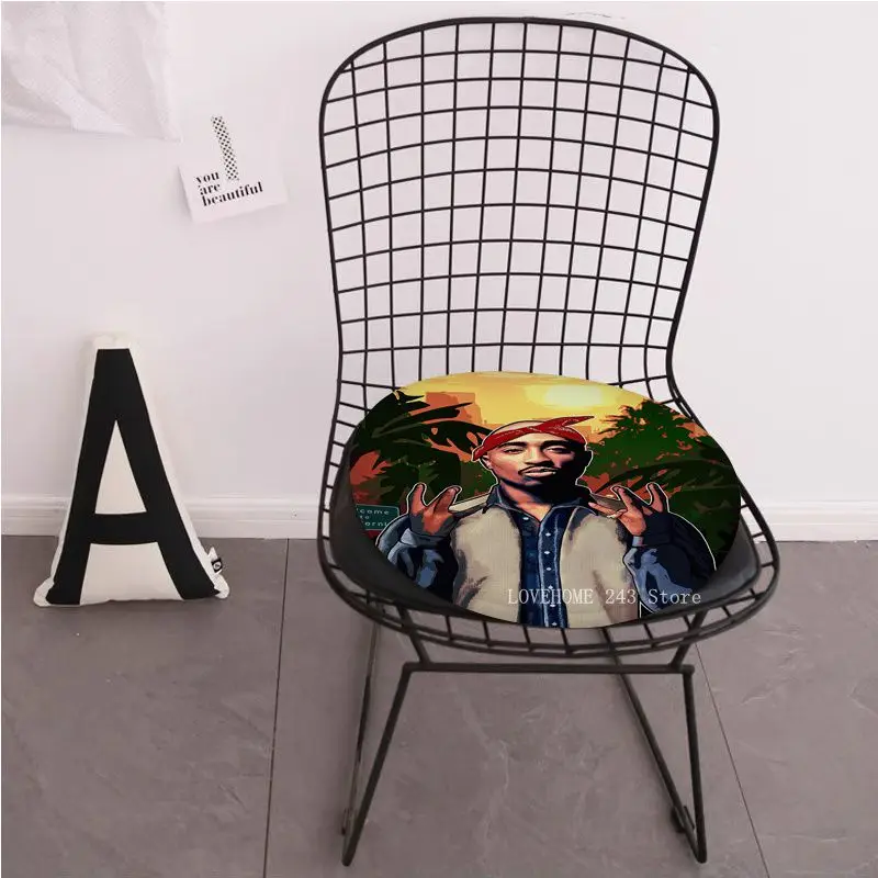 Певец хип-хопа Тупак Простота, Многоцветная подушка для стула, Комфортное офисное автокресло, Дышащие подушки для стула 45x45 см Изображение 4