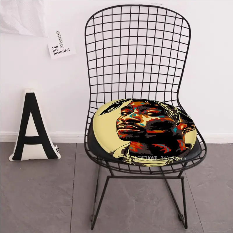 Певец хип-хопа Тупак Простота, Многоцветная подушка для стула, Комфортное офисное автокресло, Дышащие подушки для стула 45x45 см Изображение 5