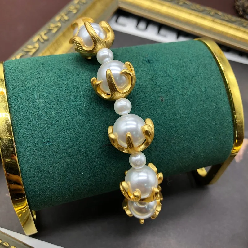 Классический комплект украшений с жемчужным ожерельем в стиле барокко, подарок для дамской банкетной вечеринки, свадебное жемчужное ожерелье, серьги Изображение 3