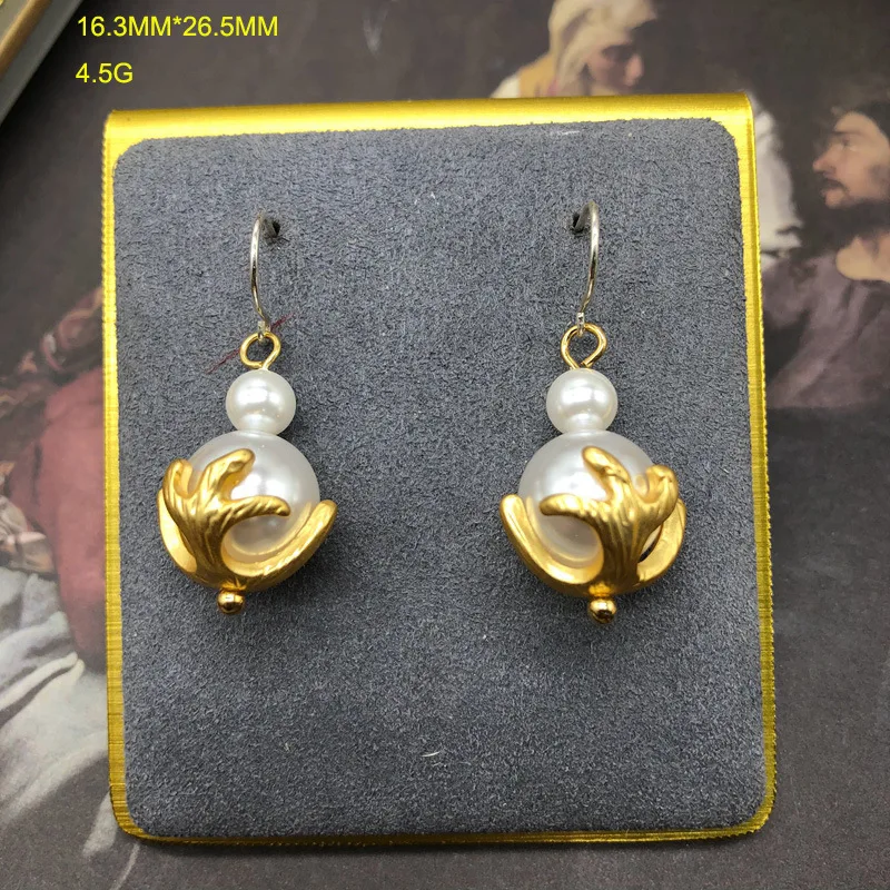 Классический комплект украшений с жемчужным ожерельем в стиле барокко, подарок для дамской банкетной вечеринки, свадебное жемчужное ожерелье, серьги Изображение 5