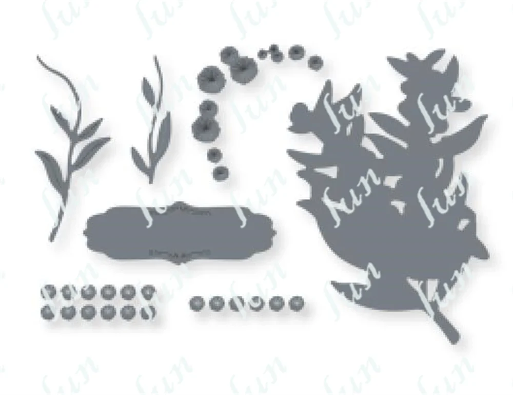 2023 Новые поступления веток деревьев и опавших листьев, прозрачные штампы или наборы форм для резки металла, сделай сам, чтобы сделать поздравительную открытку Scr Изображение 3