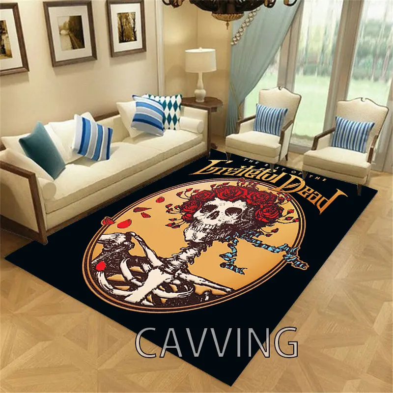Группа Grateful Dead Ковер с 3D принтом, фланелевые коврики, противоскользящий большой ковер, украшение дома для гостиной, спальни, домашнего декора Изображение 3